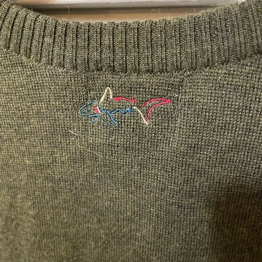Greg Norman Collection Olive Green Men's Knit Cardigan Vest